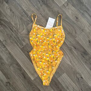 Dippin Daisys Positano lemon print one piece coquette preppy bathing suit